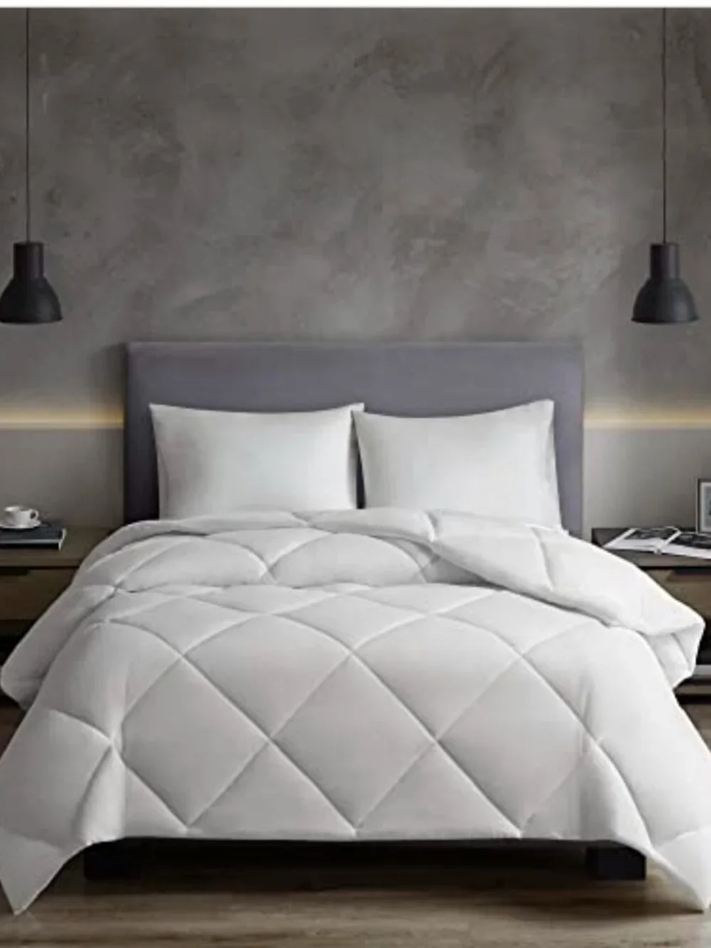 Madison Park Oversized Down Alt Comforter with HeiQ Smart Temp Treatment White -